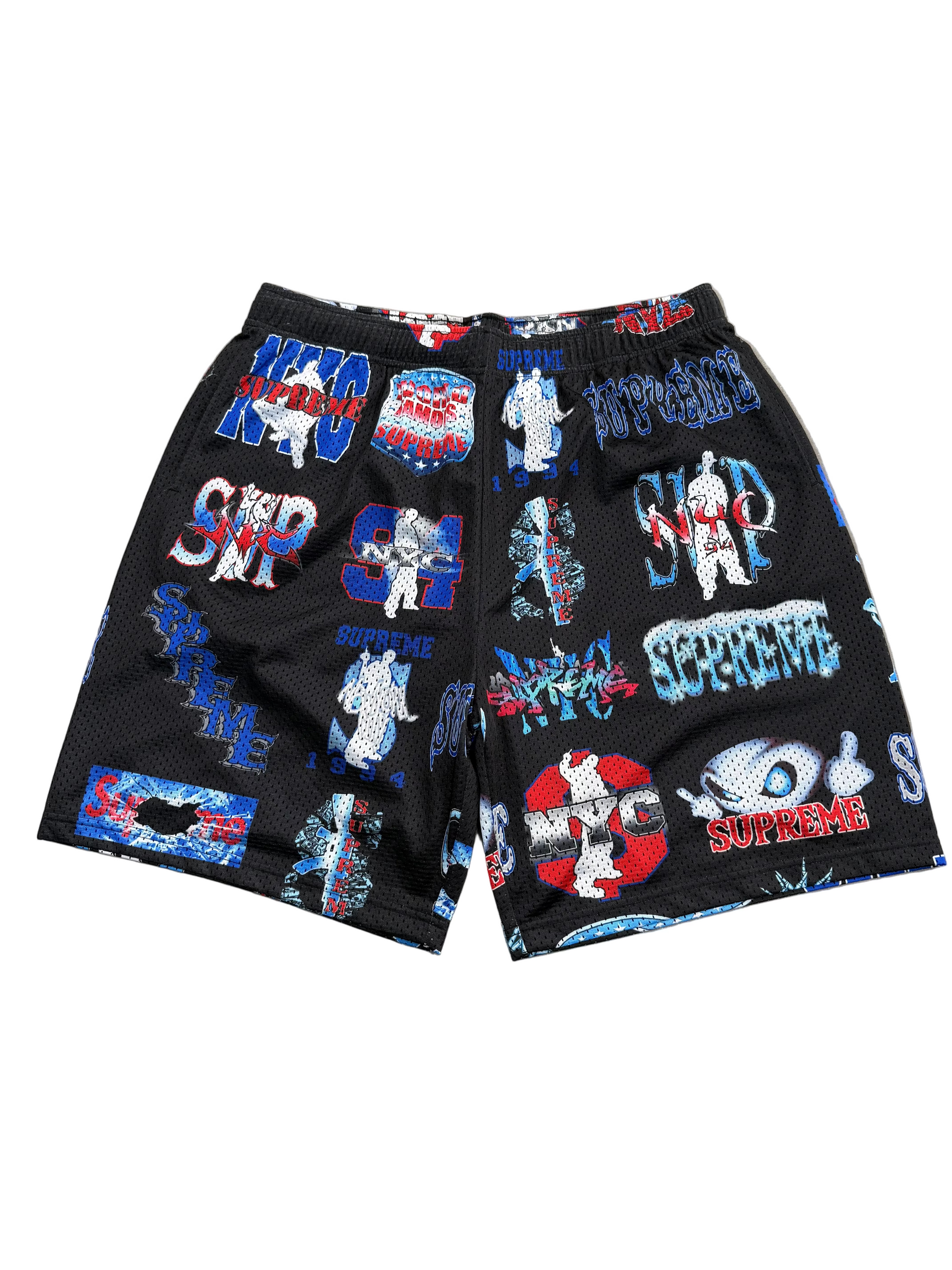 SUPREME FLASH MESH BLACK SHORTS