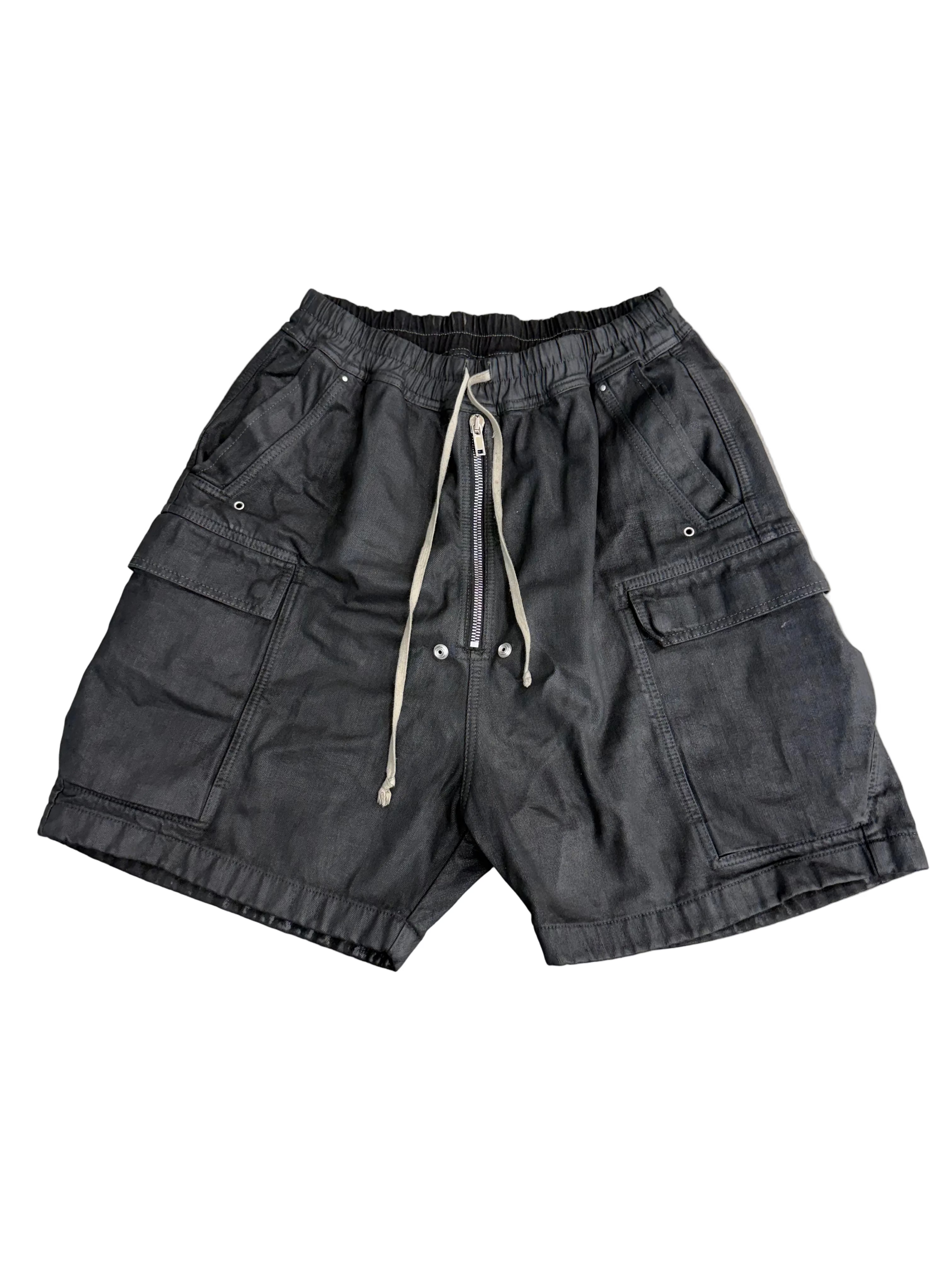 RICK OWENS WAX CARGO SHORTS
