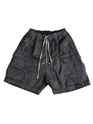 RICK OWENS WAX CARGO SHORTS