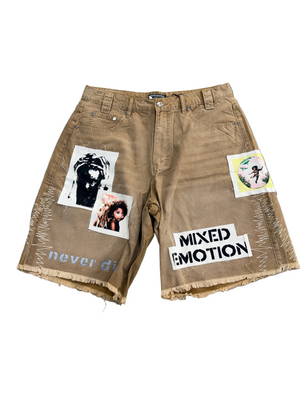 MIXED EMOTIONS CHAOS TAN CARPENTER SHORTS