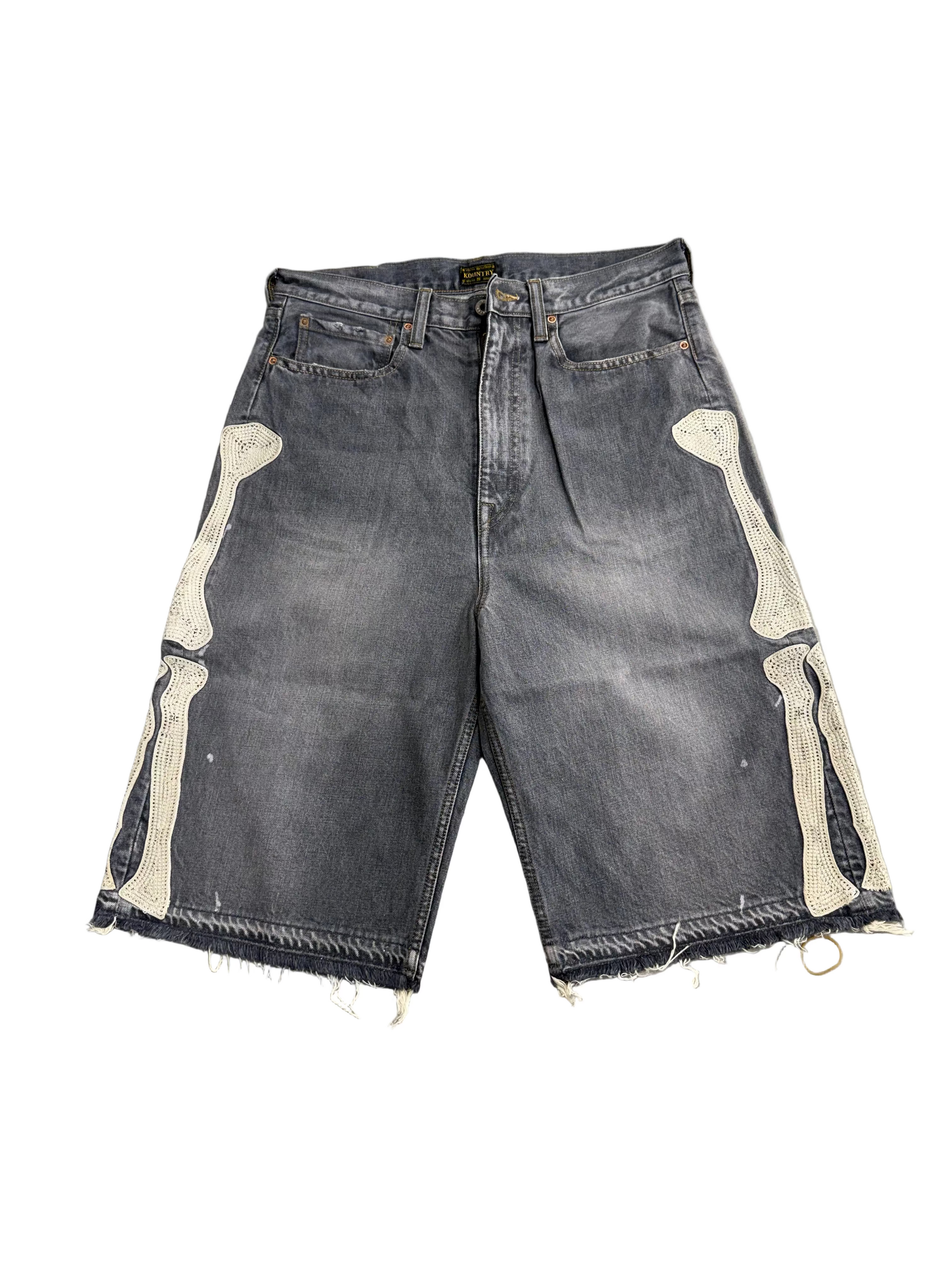 KAPITAL GREY BONES SHORTS