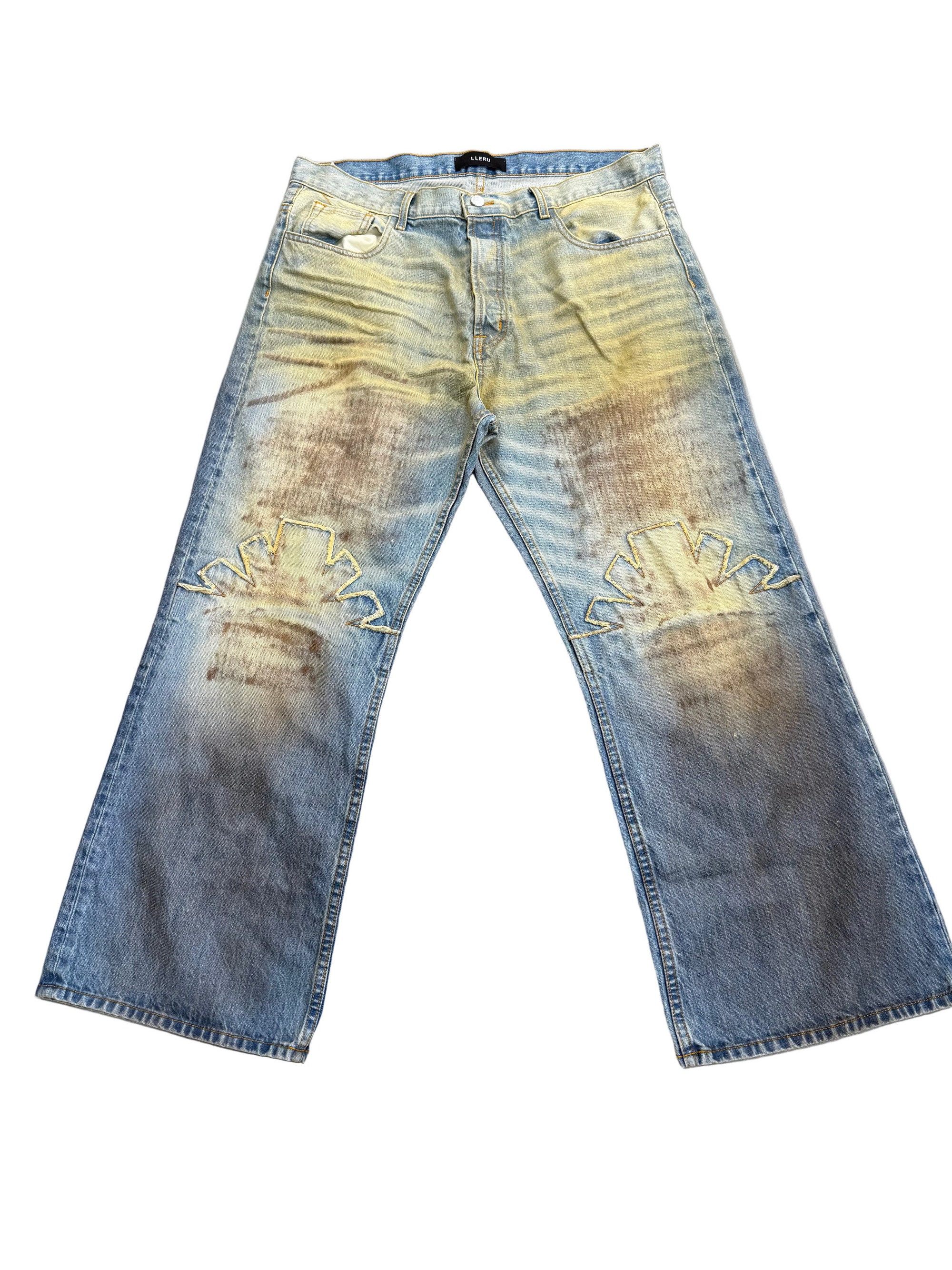 LLERU X VERTEBRAE MUD WASH JEANS