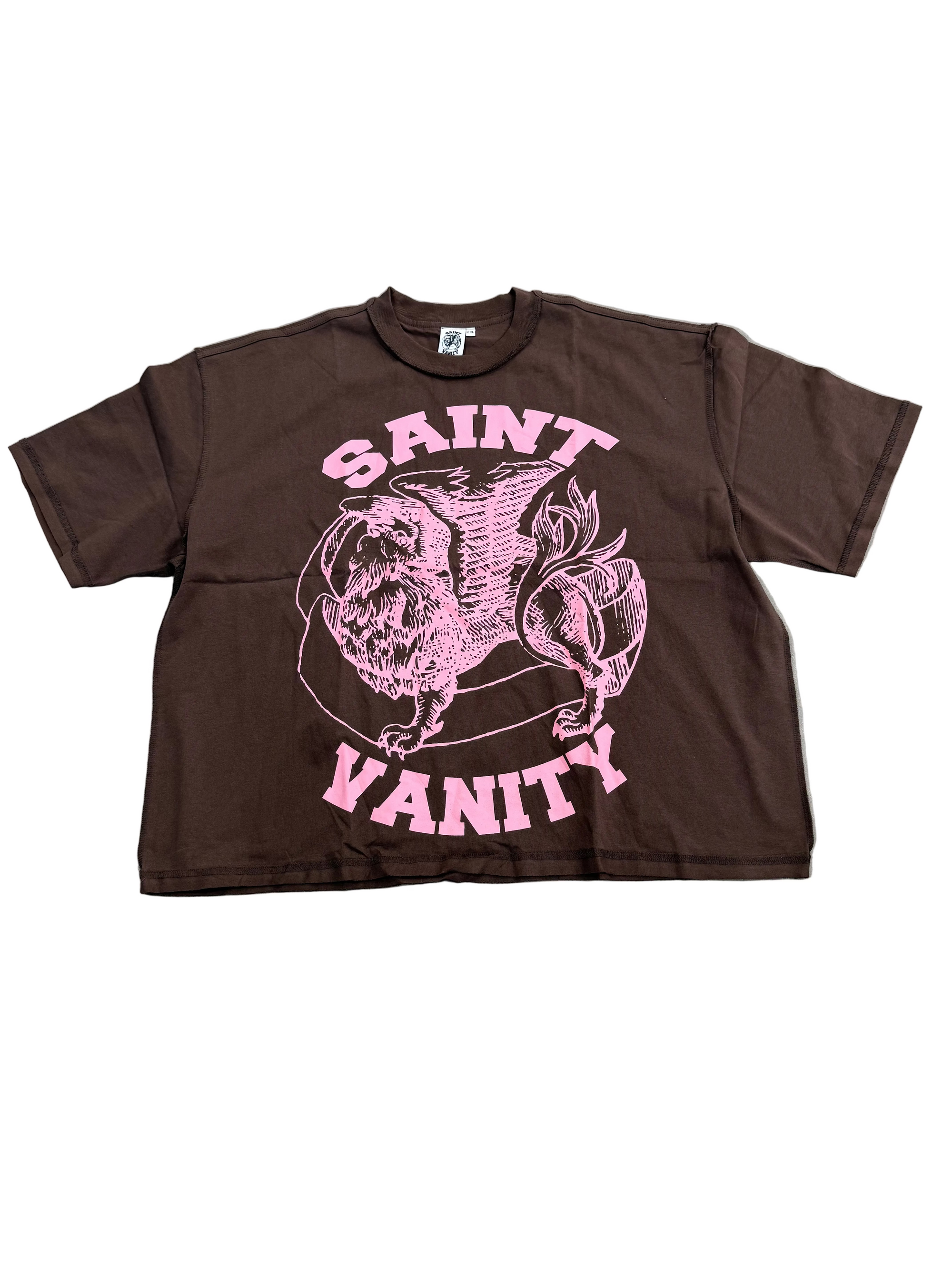 SAINT VANITY GRIFFIN LOGO PINK TEE