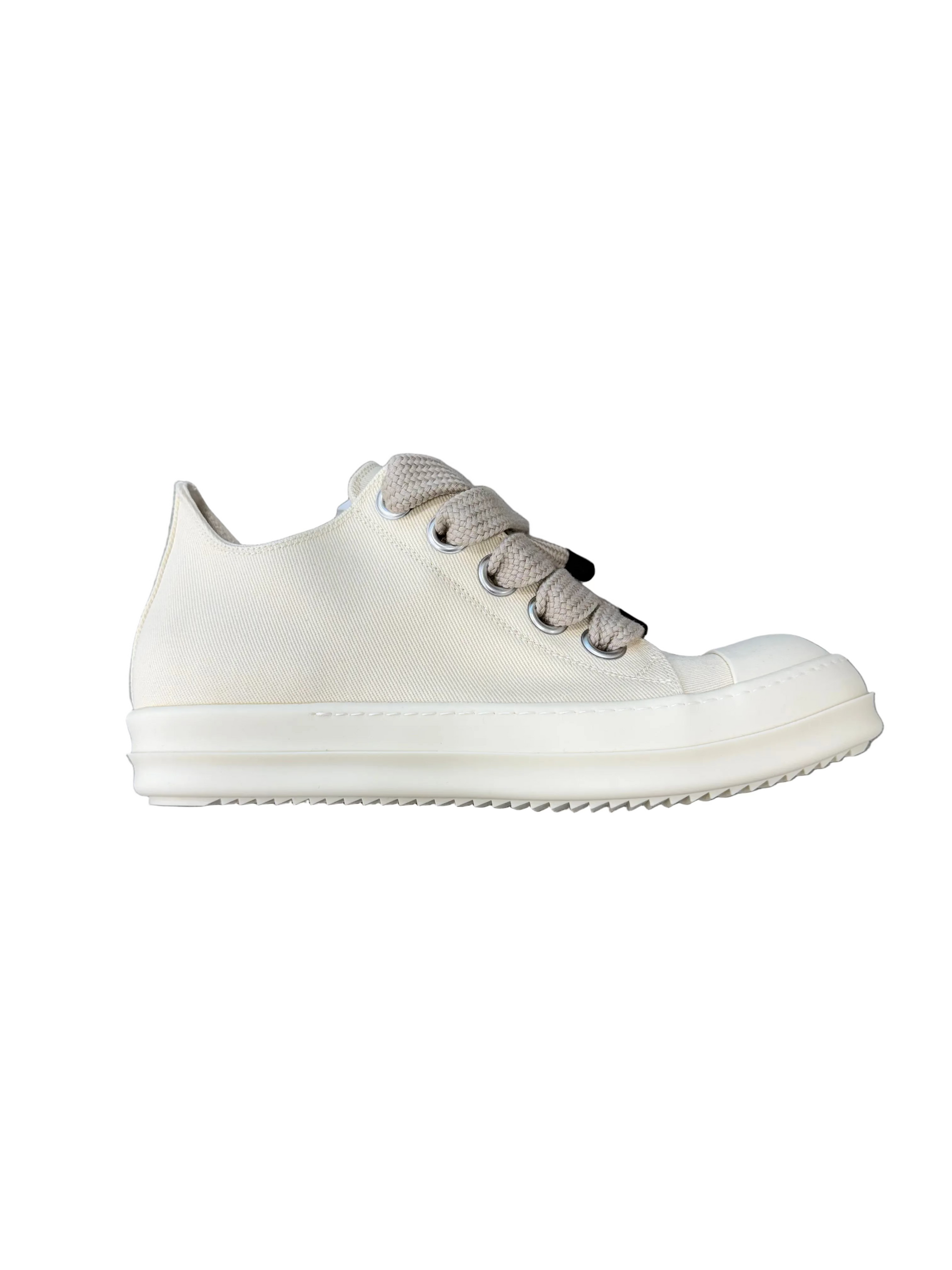 RICK OWENS WHITE JUMBO LACE SNEAKERS