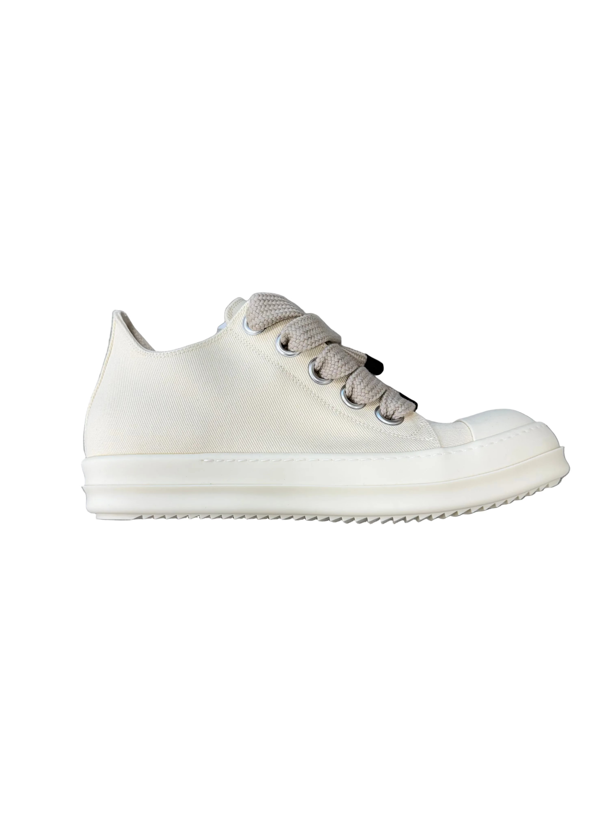 RICK OWENS WHITE JUMBO LACE SNEAKERS