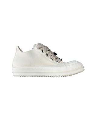 RICK OWENS WHITE JUMBO LACE SNEAKERS