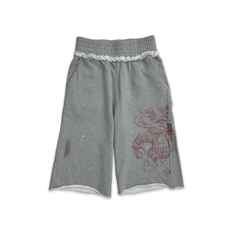 SAINT VANITY RED BADGER LONG SHORTS