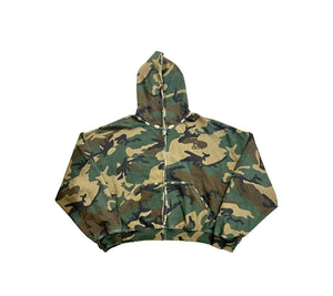 GOLD+VINTAGE GALLERY RASPBERRY HILLS CAUTION ZIP UP HOODIE