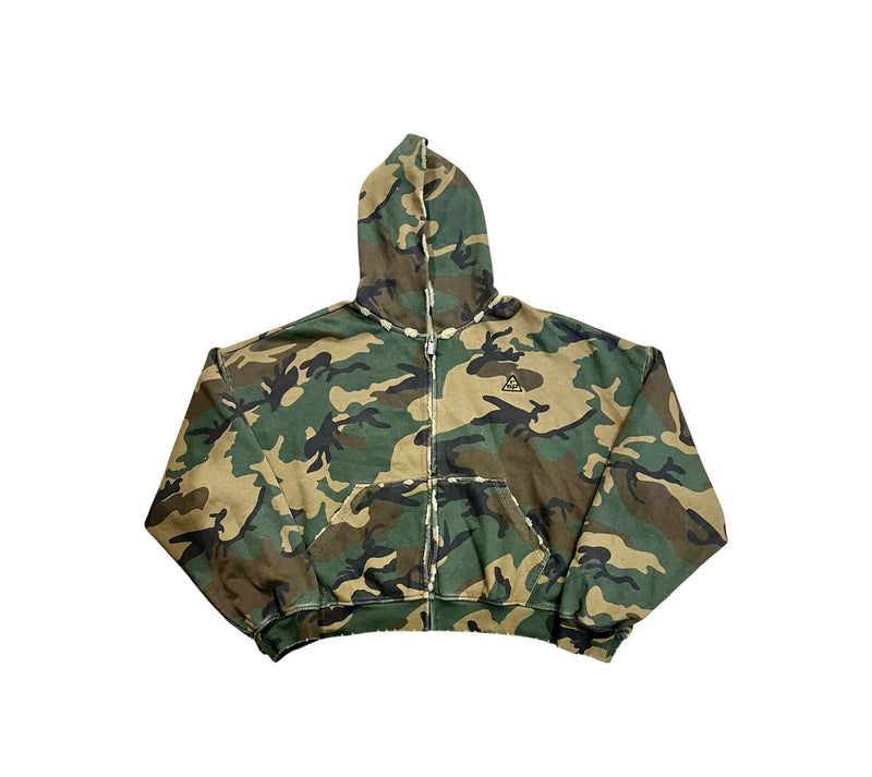 GOLD+VINTAGE GALLERY RASPBERRY HILLS CAUTION ZIP UP HOODIE