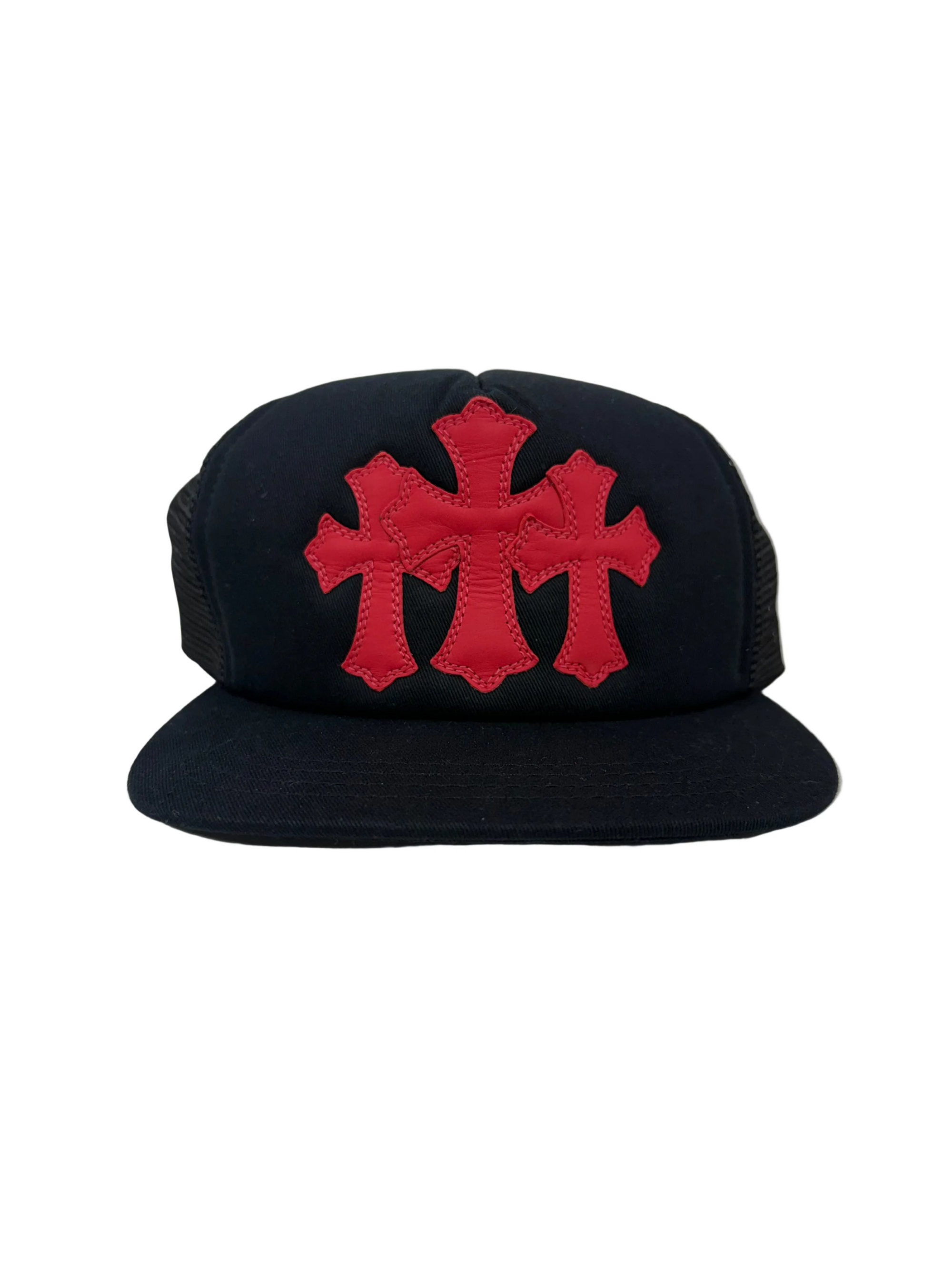 CHROME HEARTS RED CEMETERY  TRIPLE CROSS HAT