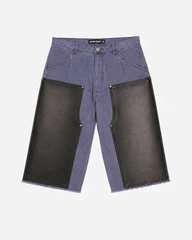 BOTTEGA DESIRES BLUE DOUBLE KNEE SHORTS