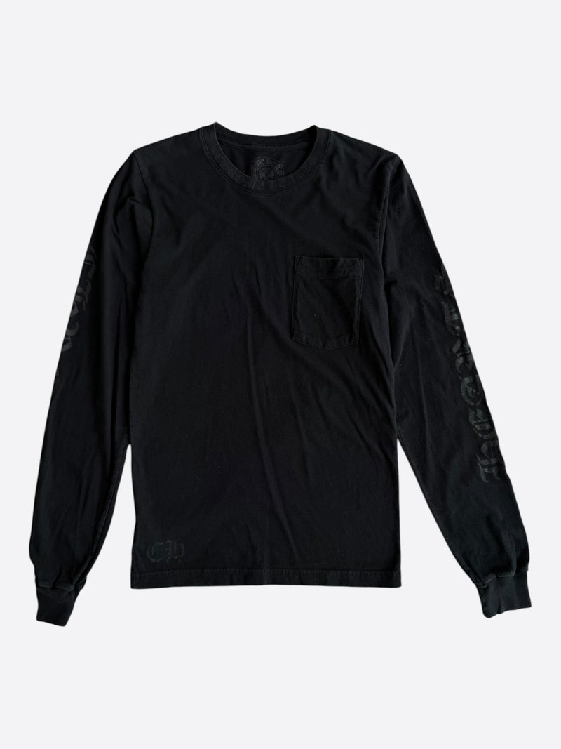 CHROME HEARTS BLACK NECK LOGO LONGSLEEVE TEE