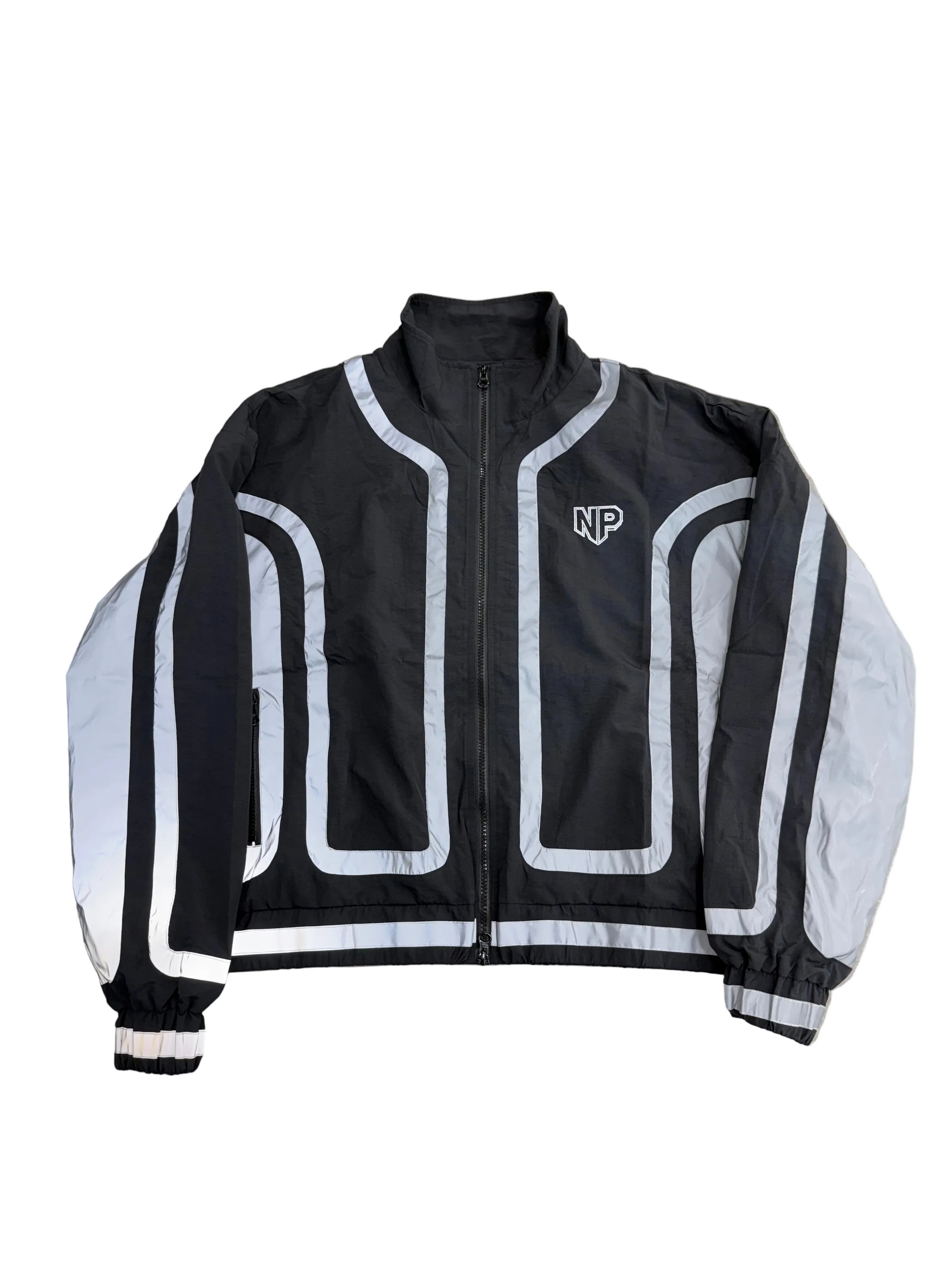 N’OUBLIE PAS BLACK REFLECTIVE TRACK JACKET