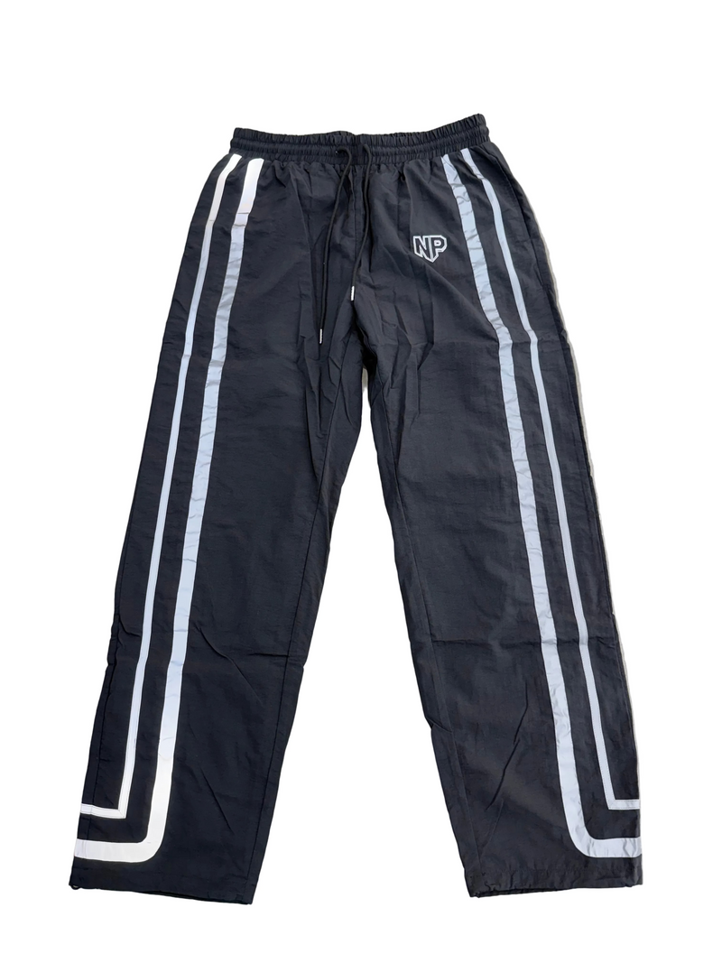 N’OUBLIE PAS BLACK REFLECTIVE  TRACK PANTS