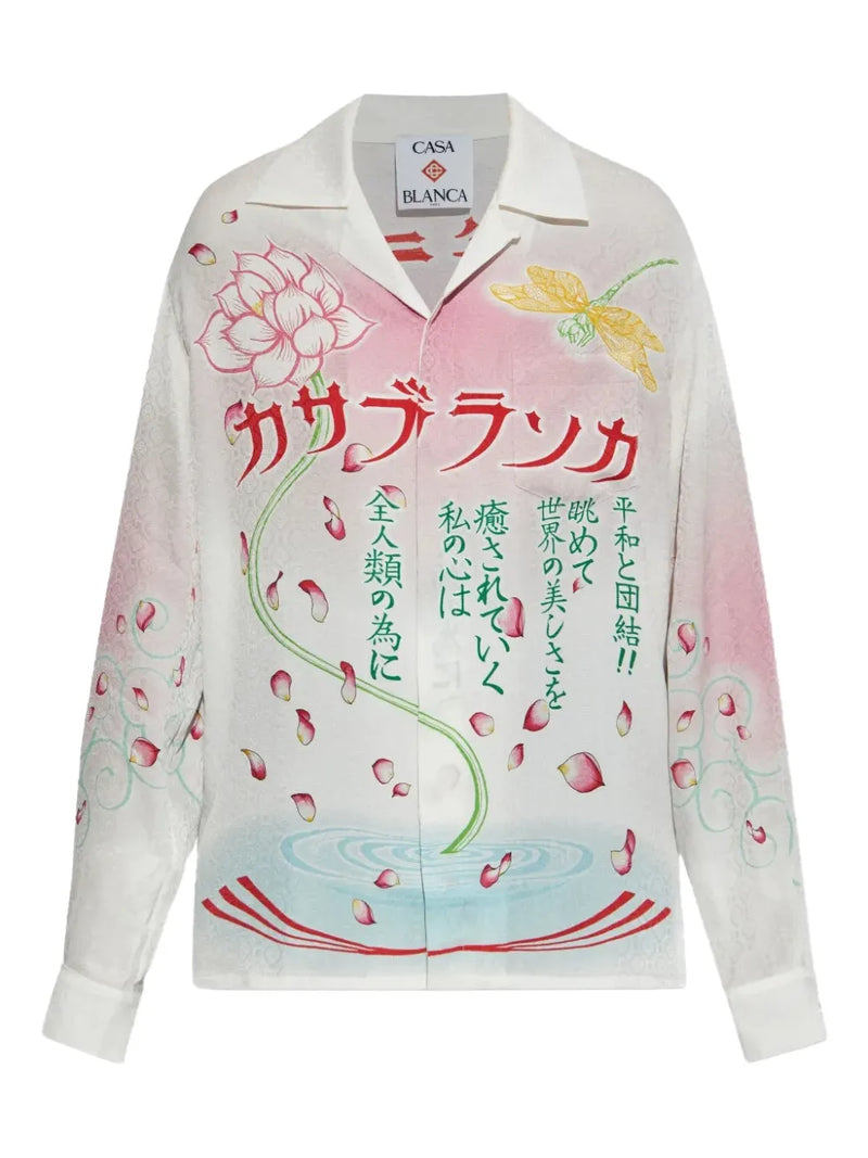 CASABLANCA CUBAN LONGSLEEVE COLLAR SHIRT