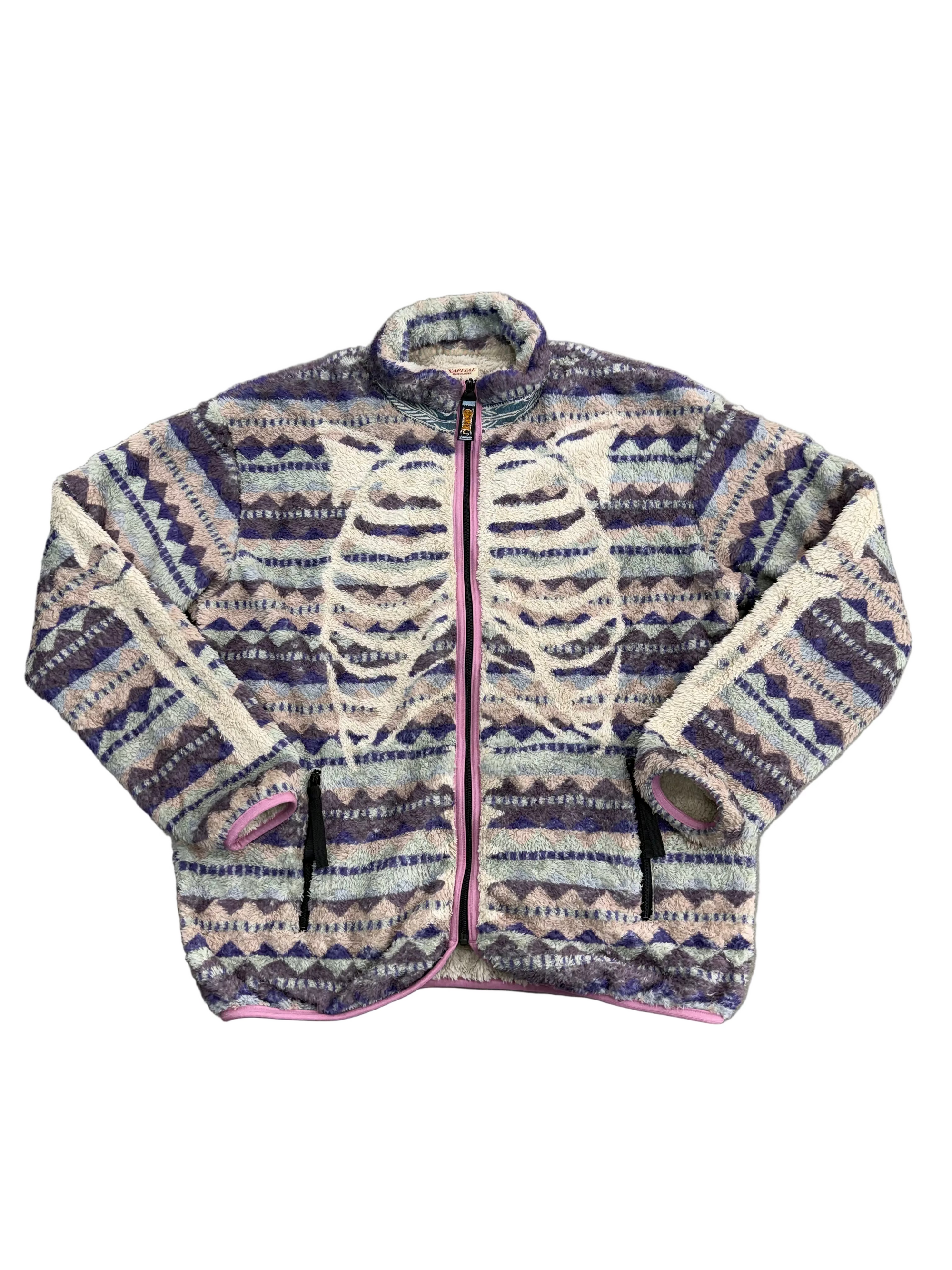 KAPITAL ASHLAND BONE STRIPE FLEECE