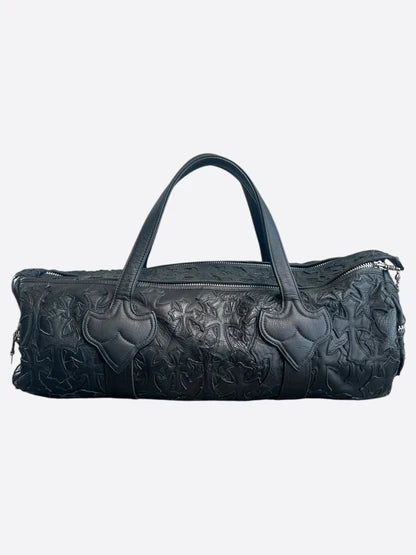 CHROME HEARTS BLACK LEATHER PATCH DUFFLE