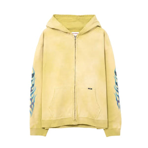 KAMIYA FIRE DISTRESSED ZIP UP HOODIE